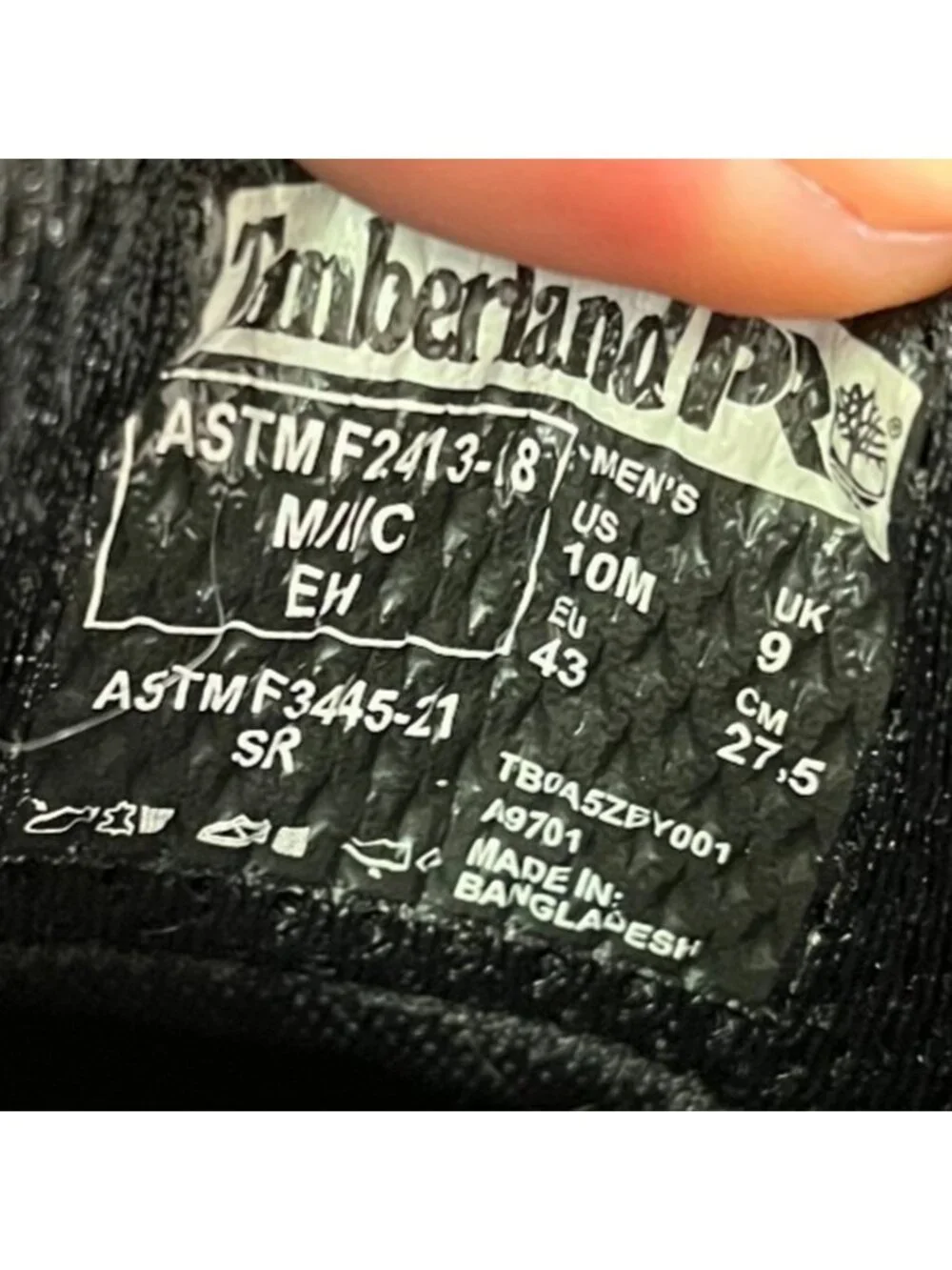 Timberland Pro Titan EV Mens Size 10 Triple Black Composite Toe Oxford Shoes